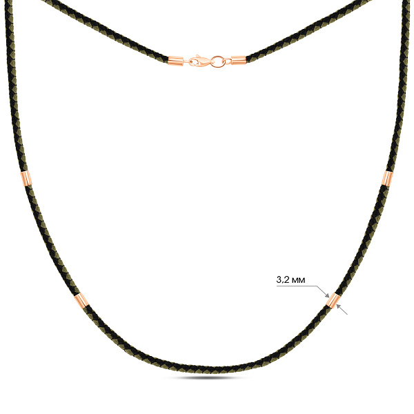 Шелковый шнурок с золотыми вставками (арт. 112203-11) – изображение 2