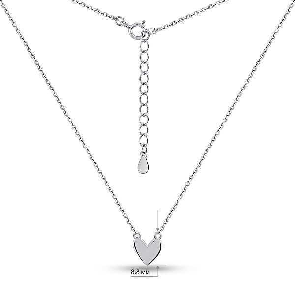 Серебряное колье Сердце без камней (арт. 7507/2209) – изображение 3