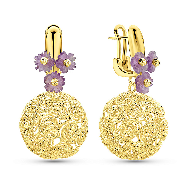 Серьги Francelli из желтого золота с перламутром (арт. 1091322жпф) – изображение 1