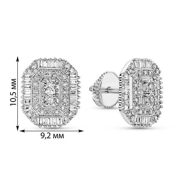 Серьги из белого золота с бриллиантами (арт. С341546040б) – изображение 3