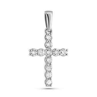 Фото Золотий хрестик з діамантами (арт. П341189020б)