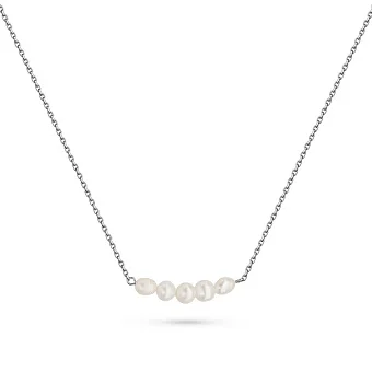 Серебряное колье с жемчугом (арт. 7507/2308жб)