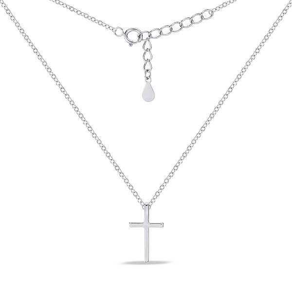 Серебряное колье с подвеской крест (арт. 7507/2673) – изображение 2