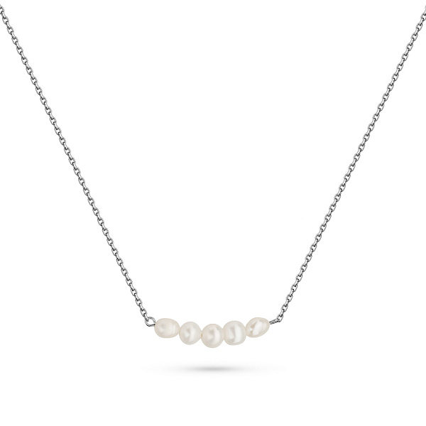 Серебряное колье с жемчугом (арт. 7507/2308жб) – изображение 1