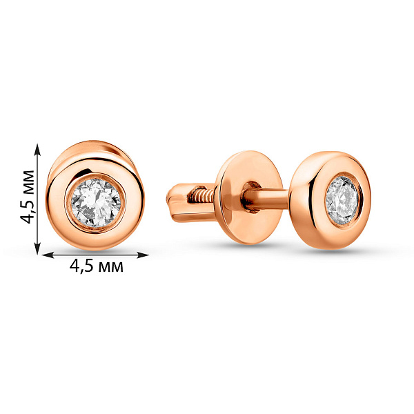 Золотые серьги-пусеты с бриллиантами (арт. Т011036010) – изображение 6