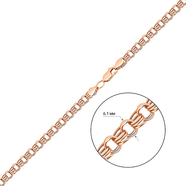 Золотая цепочка плетения Бисмарк тройной (арт. 300415) – изображение 3