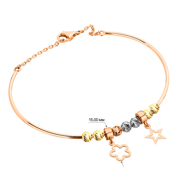 Золотий браслет з підвісками (арт. 324313П2) – зображення 2