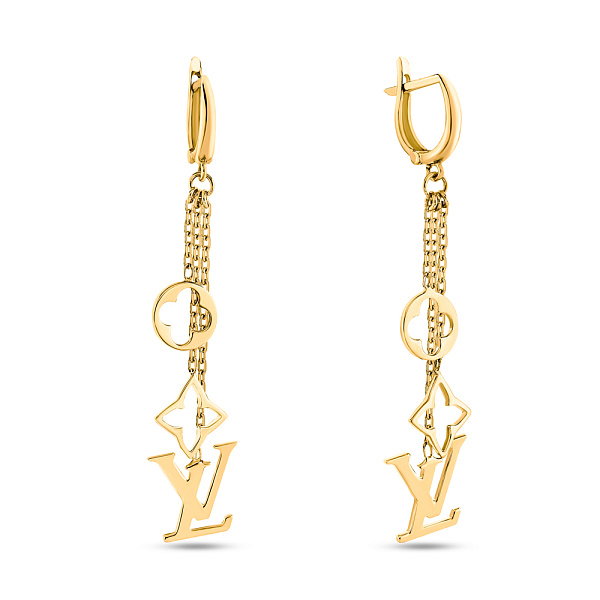 Золоті сережки-підвіски в жовтому кольорі металу (арт. 107892ж) – зображення 1