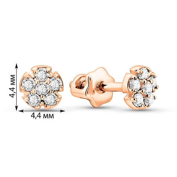 Золотые серьги с бриллиантами (арт. Т011676015) – изображение 3