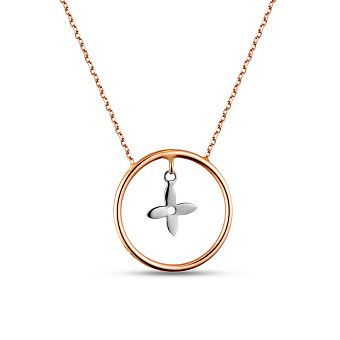 Золотое колье с подвеской «Цветочек» (арт. 351052)