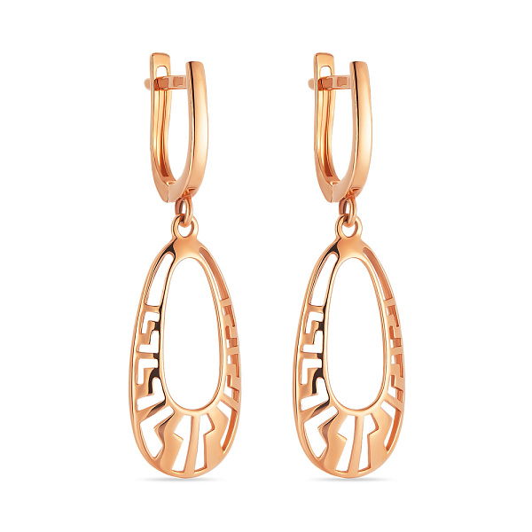Серьги-подвески из красного золота (арт. 106176) – изображение 1