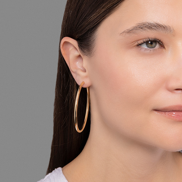 Золотые серьги-конго (арт. 100742/55ж) – изображение 3