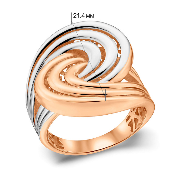 Массивное кольцо из красного и белого золота (арт. 156431кб) – изображение 5