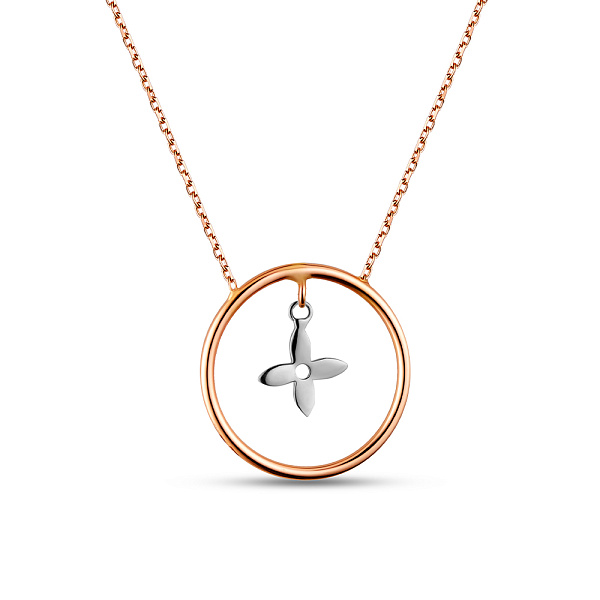 Золотое колье с подвеской «Цветочек» (арт. 351052) – изображение 1