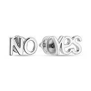 Фото Сережки-пусети «Yes&No» з білого золота (арт. 110651б)
