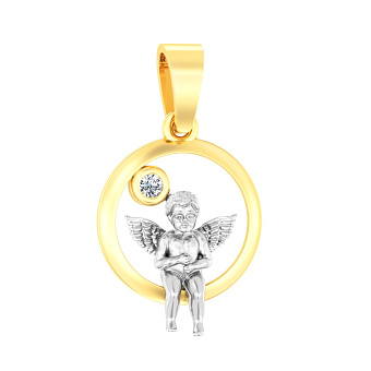 Підвіска з комбінованого золота з фіанітом (арт. 440620ж)