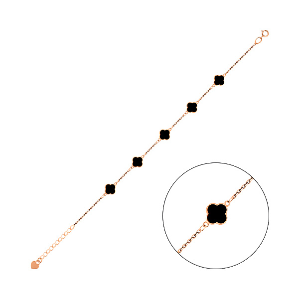 Браслет з червоного золота з емаллю (арт. 326852/7еч) – зображення 1