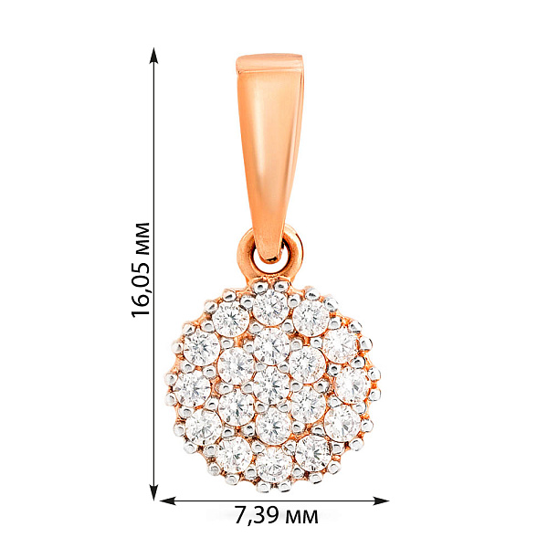 Золотая подвеска с фианитами (арт. 440416) – изображение 3