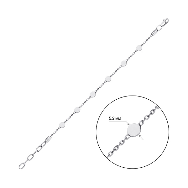 Серебряный браслет без камней (арт. 7509/550брп) – изображение 2