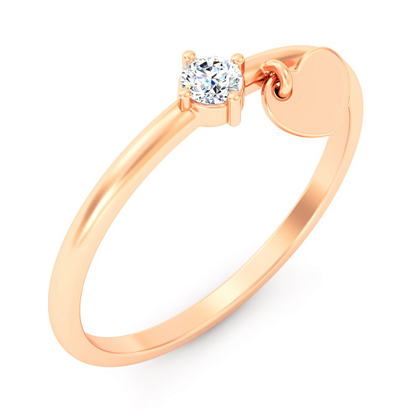 Золотое кольцо с подвеской (арт. 1401032) – изображение 1