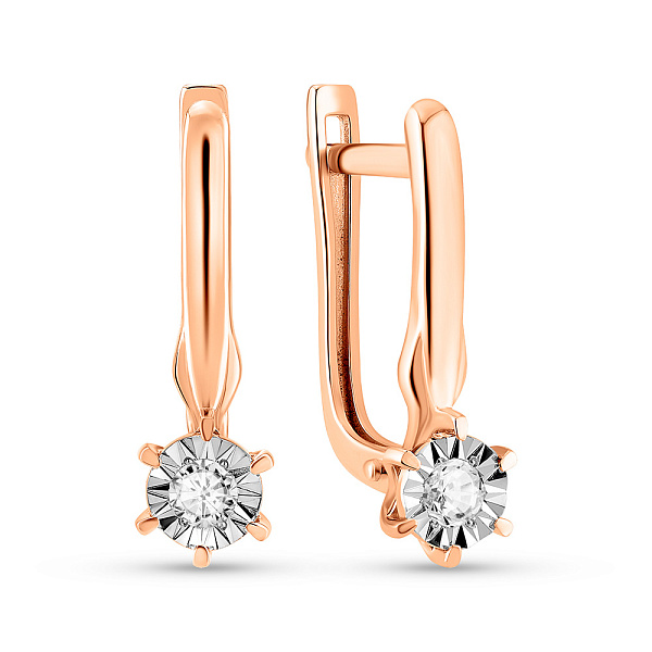 Золоті сережки з діамантами (арт. С011748010) – зображення 1