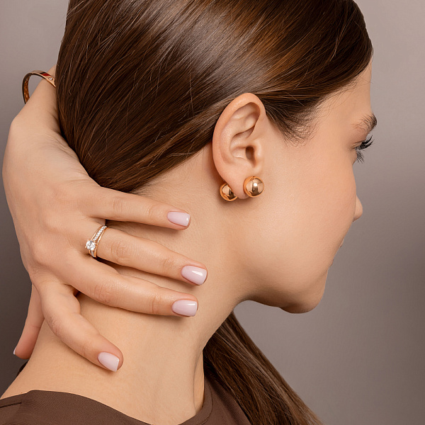 Золота каблучка з фіанітами (арт. 140443) – зображення 4