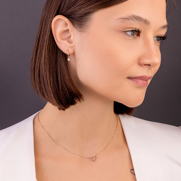 Серьги из красного золота с бриллиантами (арт. С011644020) – изображение 3