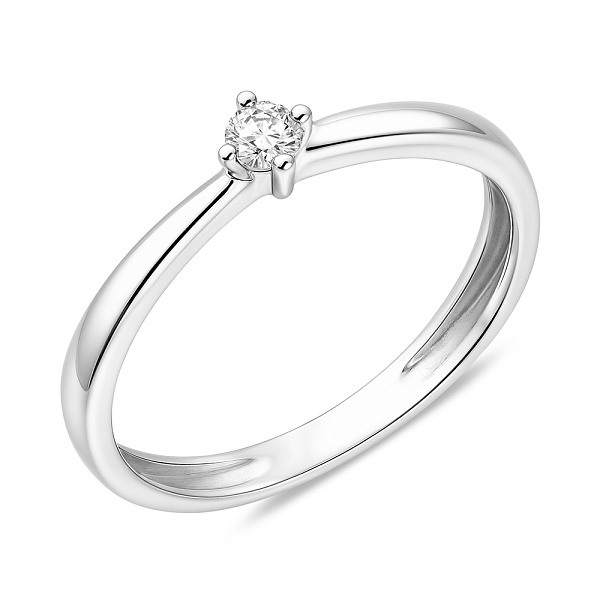 Каблучка для заручин з білого золота з діамантом (арт. К011091010б) – зображення 1