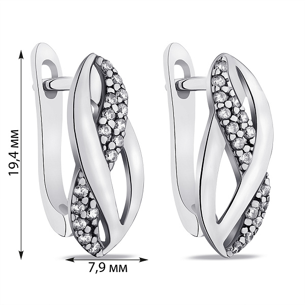 Серьги из серебра с фианитами (арт. 7902/25083) – изображение 2