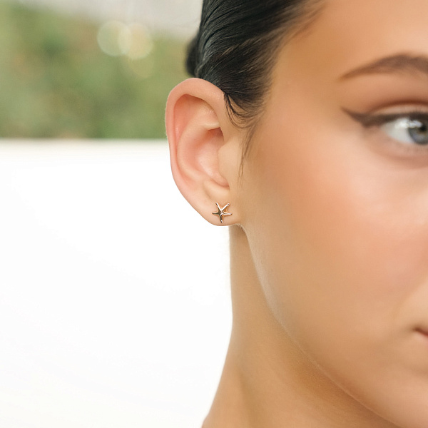 Серьги-пусеты из красного золота (арт. 111306) – изображение 3