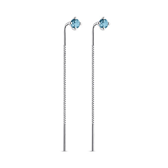 Серьги-протяжки из серебра с топазами (арт. 7502/2167518Пл)