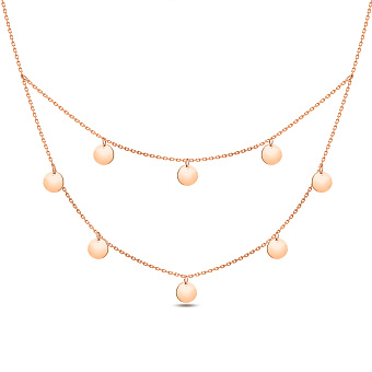 Фото Багатошарове кольє Монети з червоного золота (арт. 351958/5)