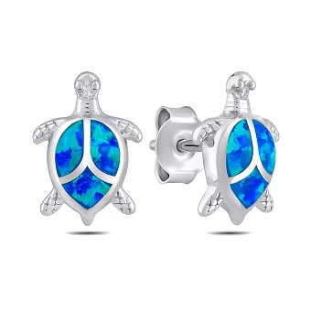 Срібні дитячі сережки Черепаха (арт. 7518/7169Пос)