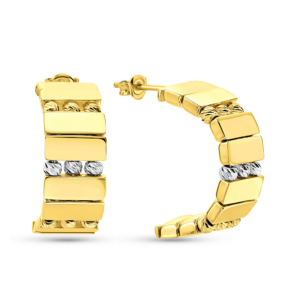 Серьги-пусеты из желтого и белого золота Francelli (арт. 109701жб) – изображение 1