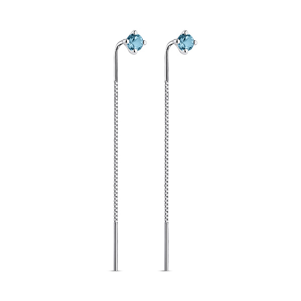 Серьги-протяжки из серебра с топазами (арт. 7502/2167518Пл) – изображение 1