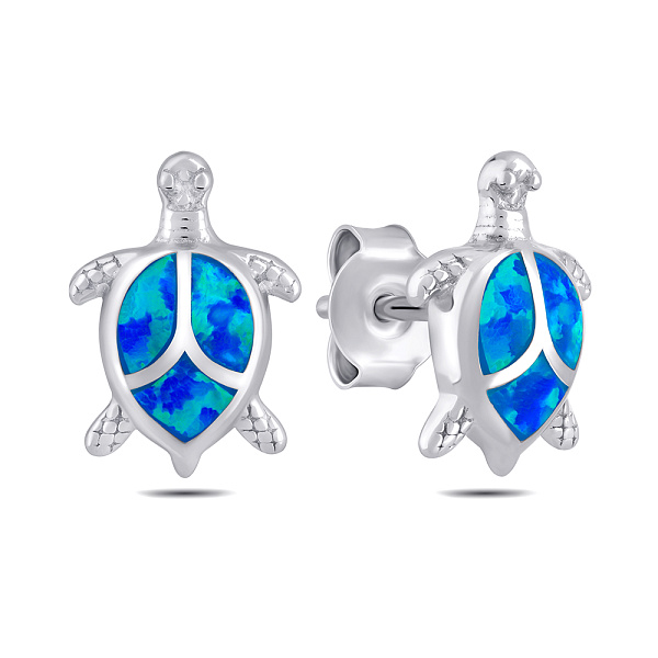 Серебряные детские серьги Черепашка (арт. 7518/7169Пос) – изображение 1