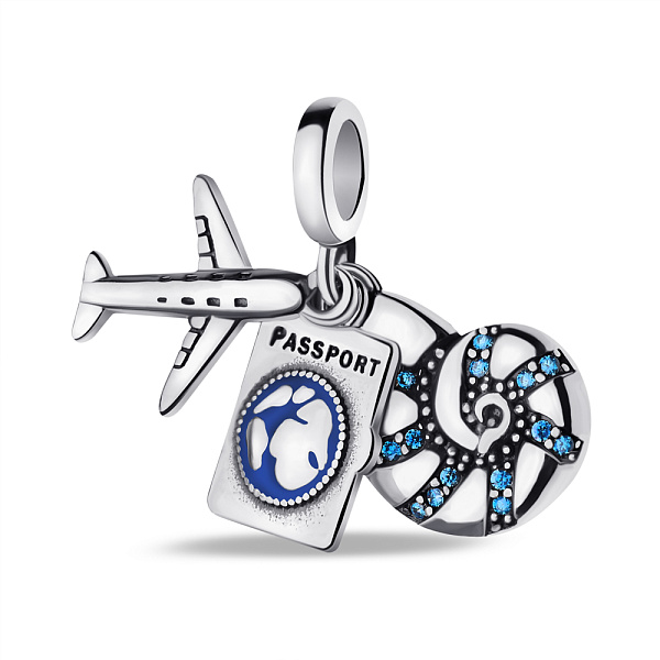 Серебряный шарм с подвесками (арт. 7903/4166аг) – изображение 1