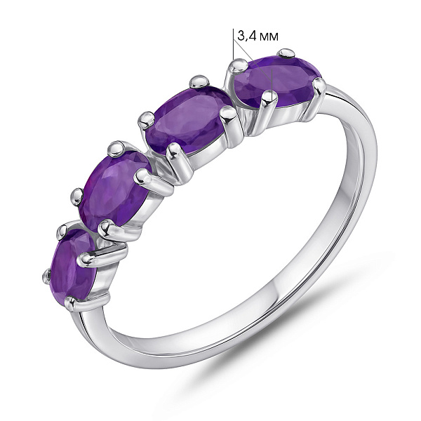 Серебряное кольцо с аметистами (арт. 7501/2193715А) – изображение 2