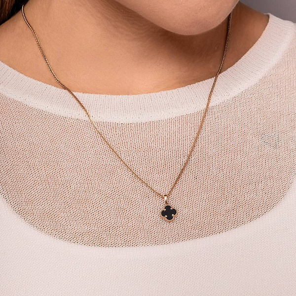 Золотой кулон с ониксом (арт. 441439/8о) – изображение 2