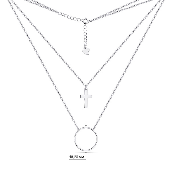 Двойное колье из серебра (арт. 7507/1340) – изображение 3