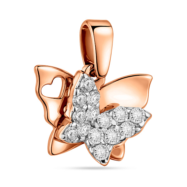 Золотая подвеска Бабочка с фианитами (арт. 440408) – изображение 1