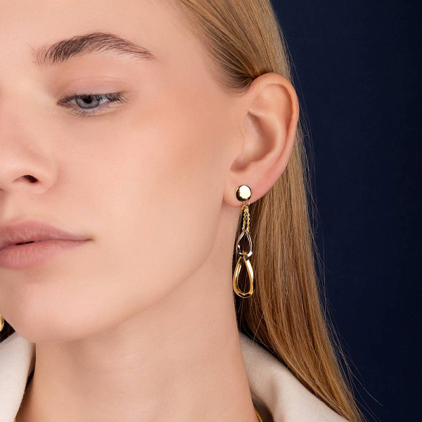 Серьги Francelli из желтого и белого золота (арт. 1091214жб) – изображение 3