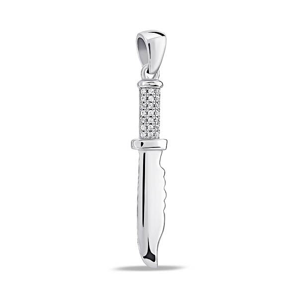 Серебряный подвес Нож с фианитами (арт. 7503/4329) – изображение 1