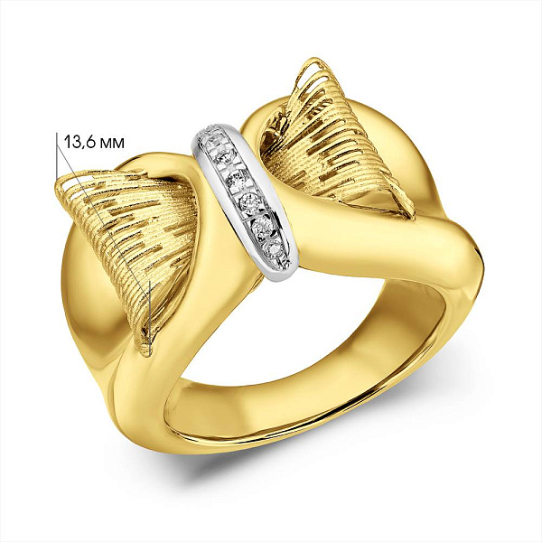 Золотое кольцо с фианитами Francelli (арт. е156711ж) – изображение 2