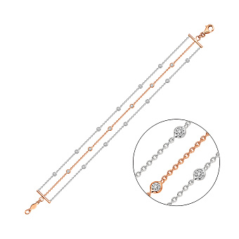 Браслет из красного и белого золота (арт. 326543кб)