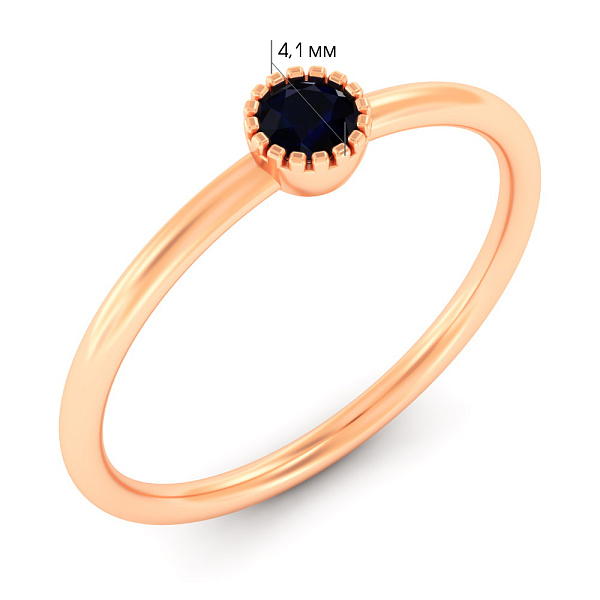 Золота каблучка з сапфіром (арт. 141290Пс) – зображення 5