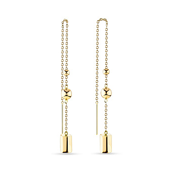 Фото Золотые серьги-цепочки в желтом цвете металла (арт. 106268ж)