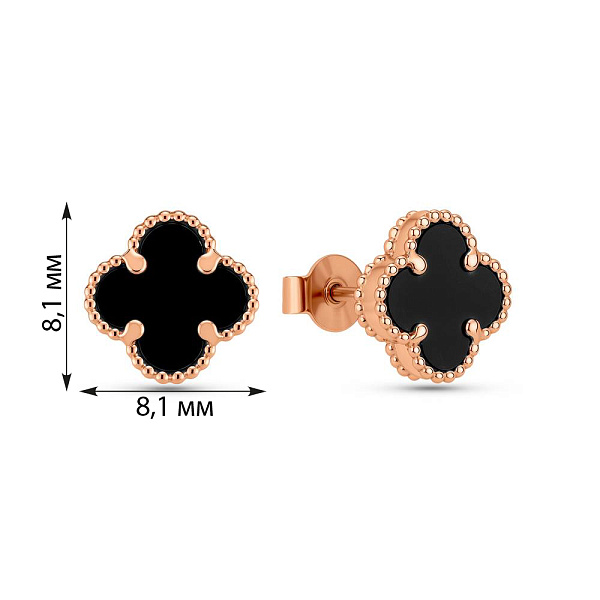 Золоті сережки з оніксом (арт. 1101203/7о) – зображення 2