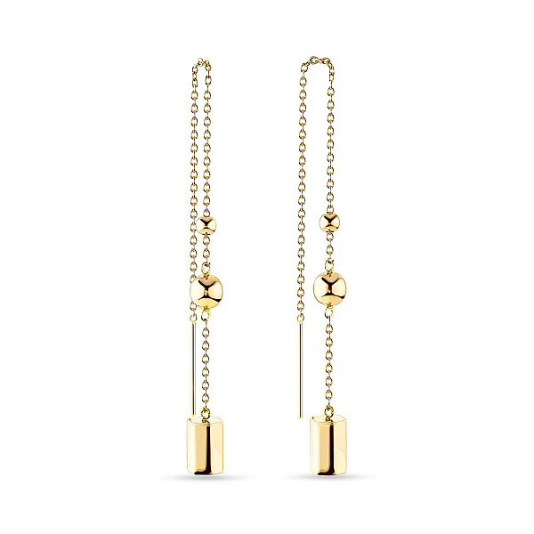 Золотые серьги-цепочки в желтом цвете металла (арт. 106268ж) – изображение 1