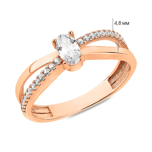 Золота каблучка з фіанітами (арт. 156449) – зображення 2